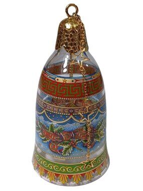 Rosenthal Versace Silent Night Crystal  Christmas Bell Rare Holly Berries  Bow